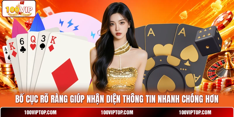 Bố cục rõ ràng giúp nhận diện thông tin nhanh chóng hơn