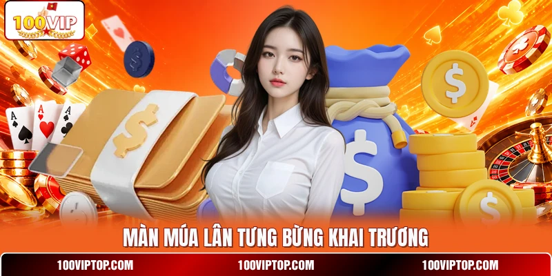 Màn múa lân tưng bừng khai trương
